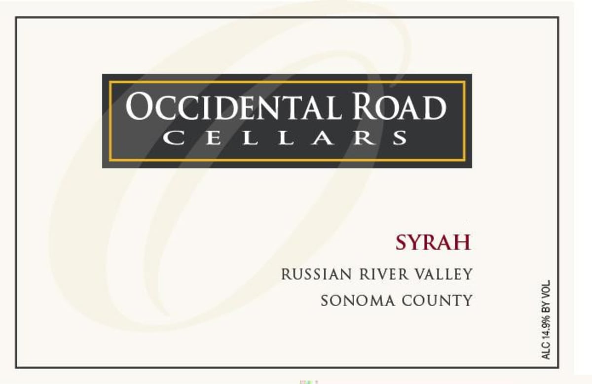 Occidental Road Cellars Syrah 2012 Front Label