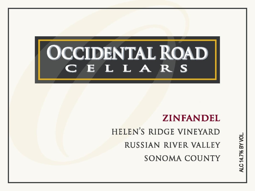 Occidental Road Cellars Helens Ridge Zinfandel 2011 Front Label