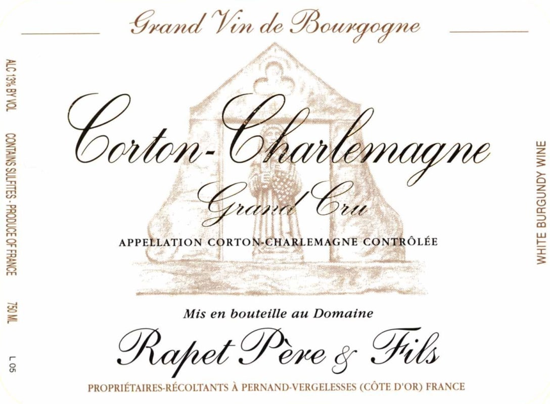 Rapet Pere & Fils Corton-Charlemagne Grand Cru 2014 Front Label