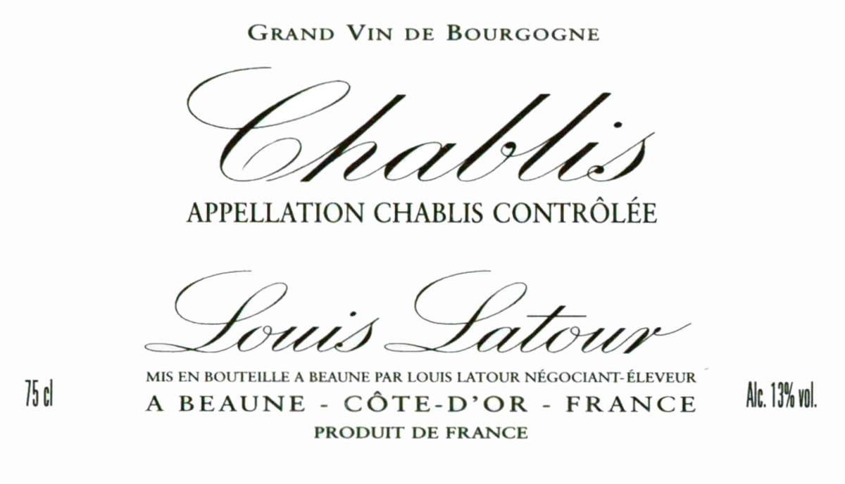Louis Latour Chablis 2014 Front Label