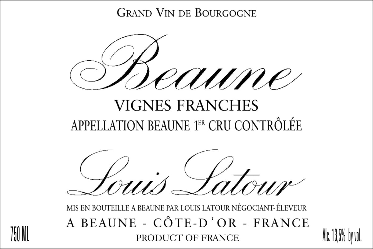 Louis Latour Beaune Vignes Franches Premier Cru 2014 Front Label