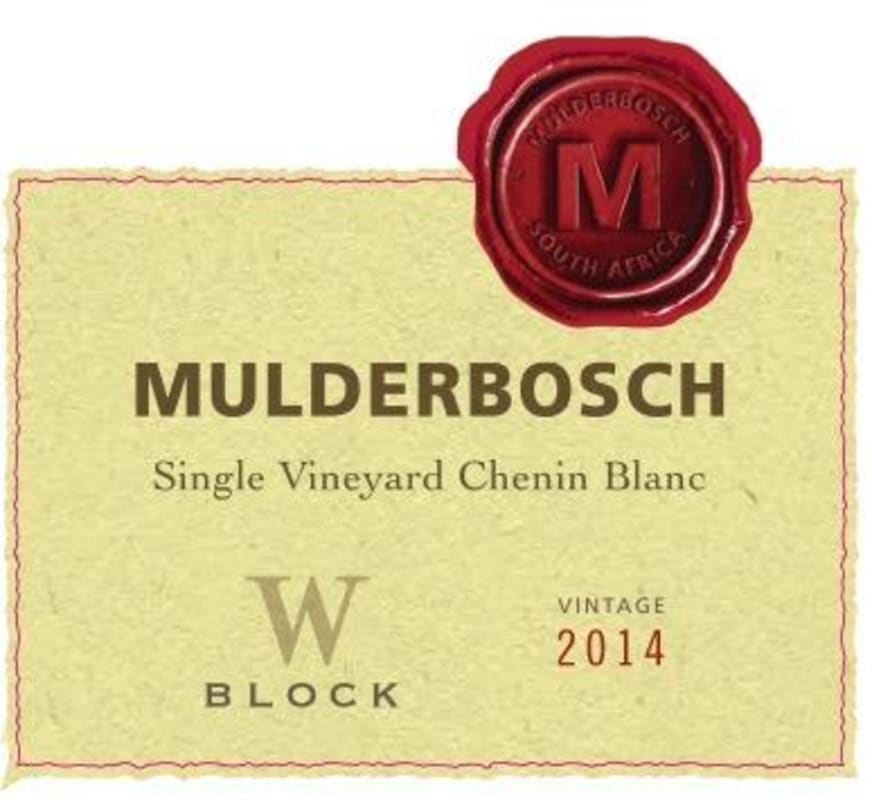 Mulderbosch Block W Chenin Blanc 2014 Front Label