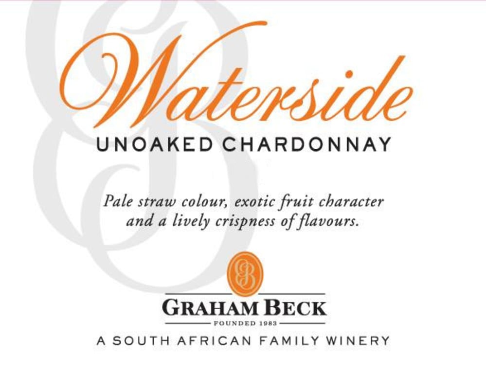 Graham Beck Waterside Chardonnay 2014 Front Label