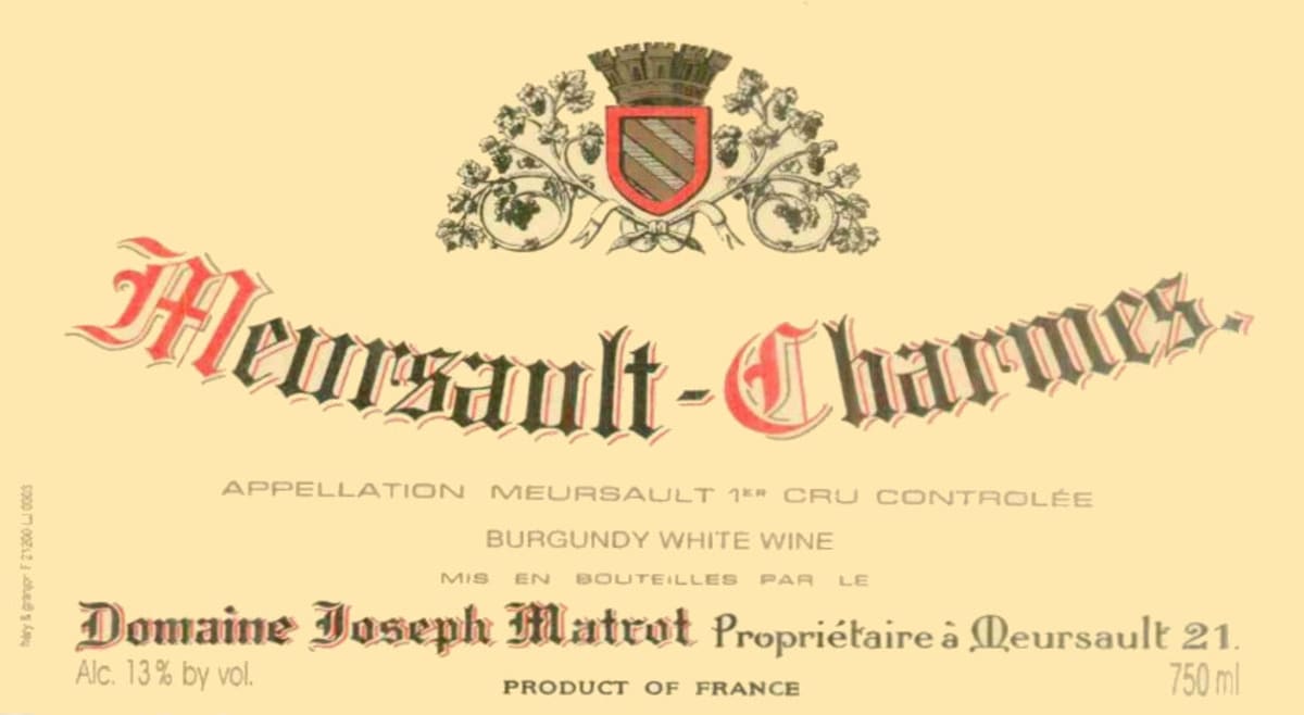 Domaine Matrot Meursault Charmes Premier Cru 2014 Front Label