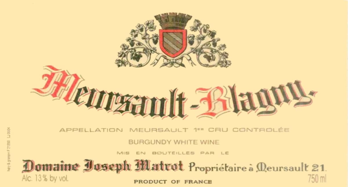 Domaine Matrot Meursault-Blagny Rouge 2014 Front Label