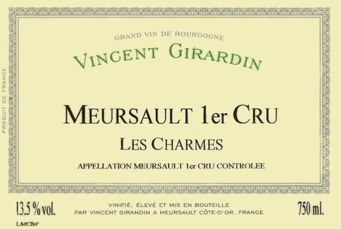 Vincent Girardin Meursault Les Charmes Premier Cru 2014 Front Label