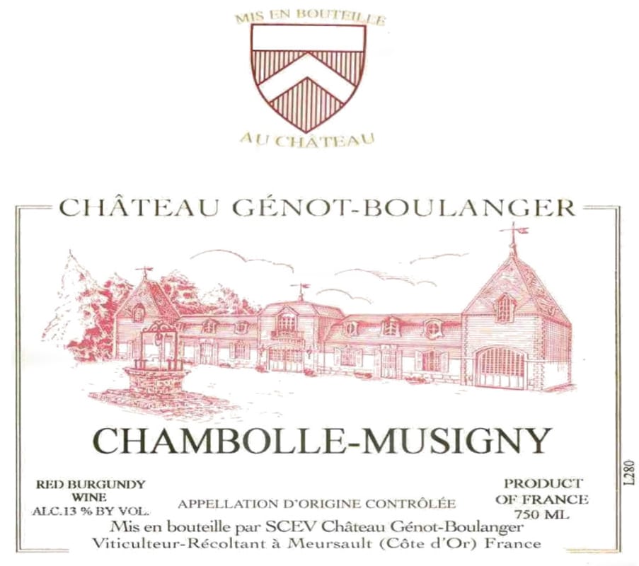 Domaine Genot-Boulanger Chambolle Musigny 2014 Front Label