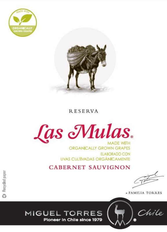 Miguel Torres Las Mulas Cabernet Sauvignon Reserva 2014 Front Label