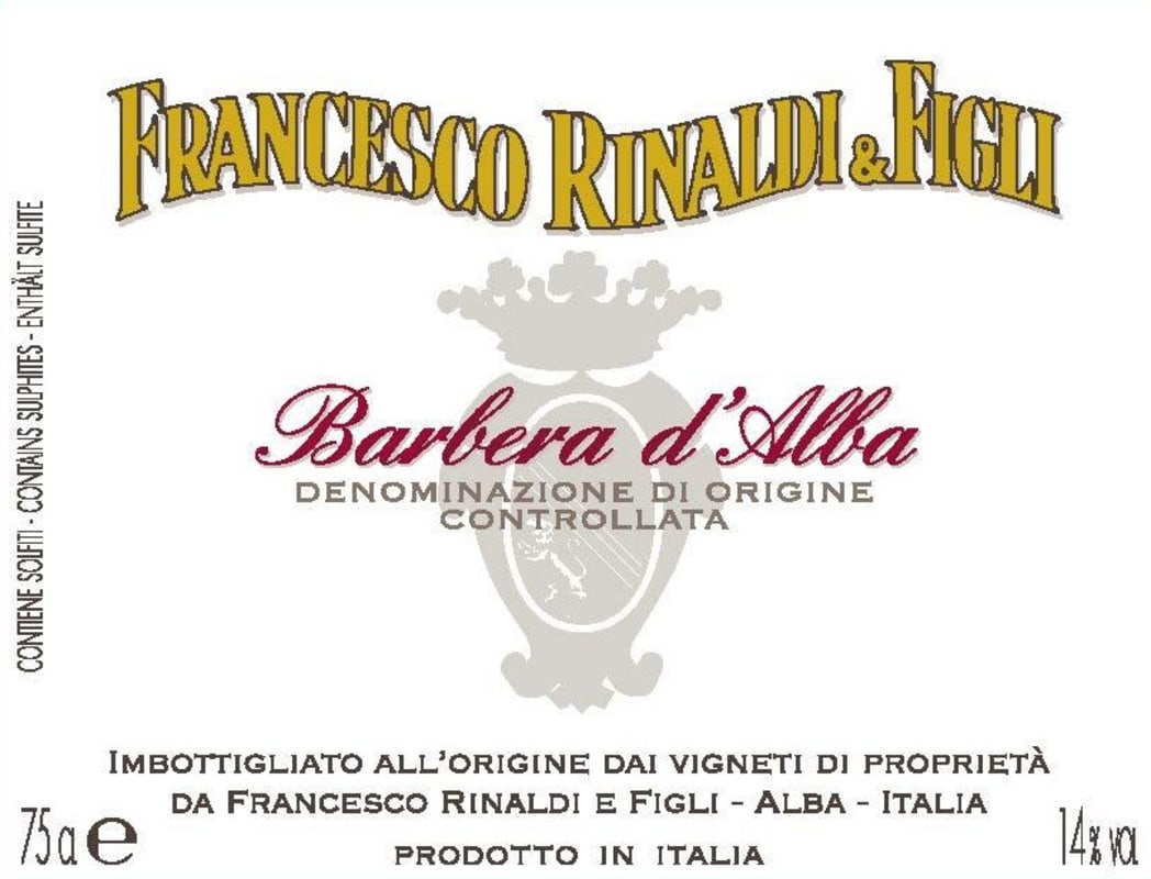 Francesco Rinaldi & Figli Barbera d'Alba 2014 Front Label