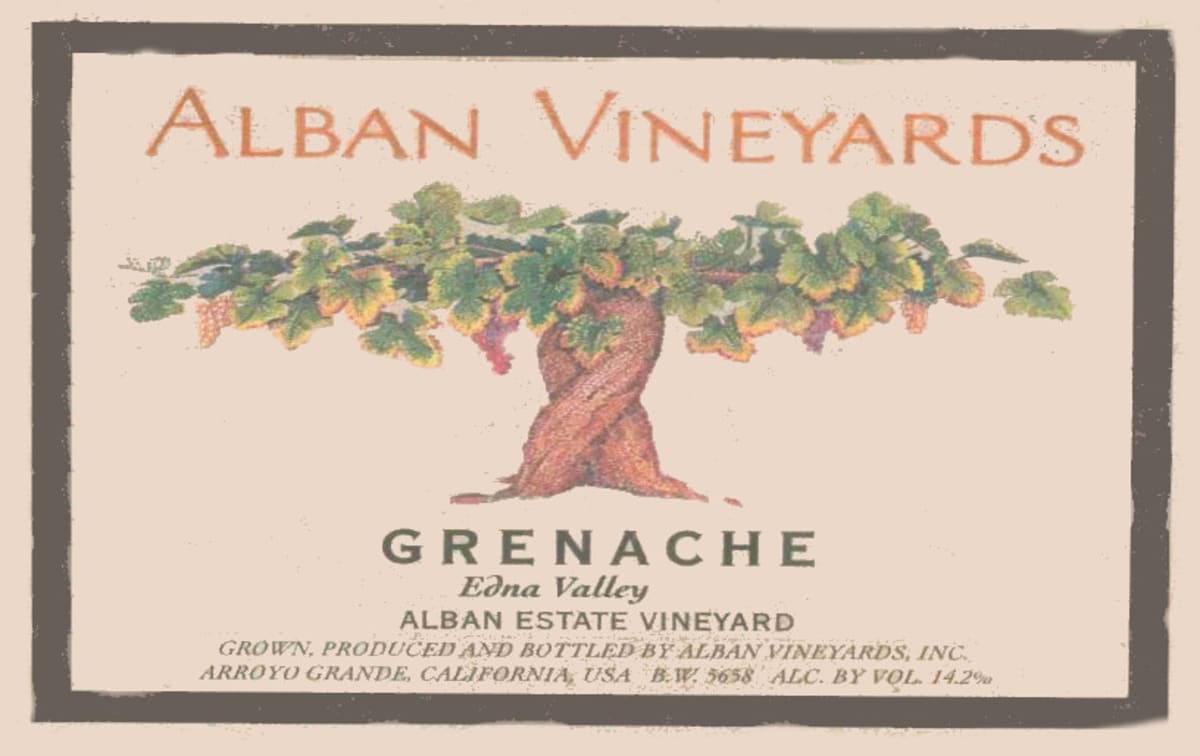 Alban Grenache 2009 Front Label