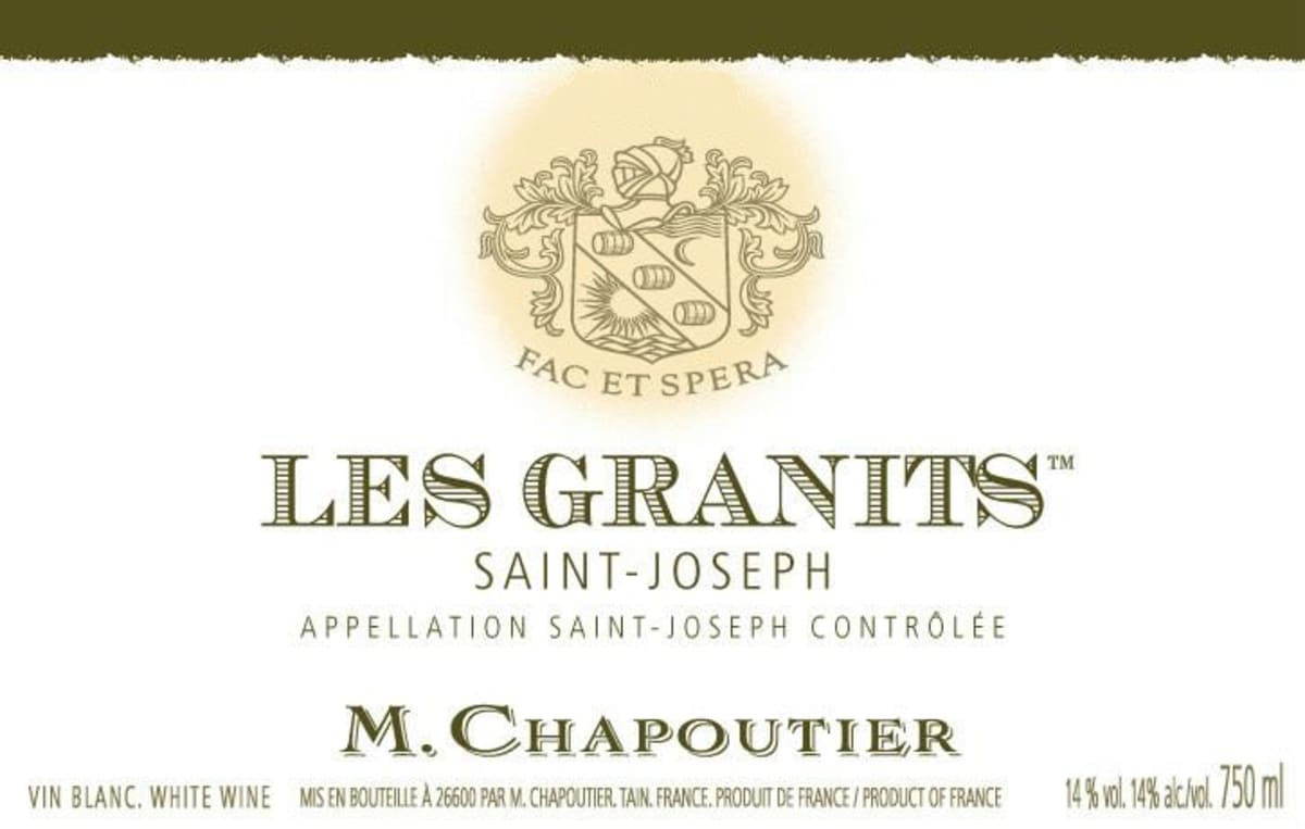 M. Chapoutier Saint-Joseph Les Granits Blanc 2015 Front Label