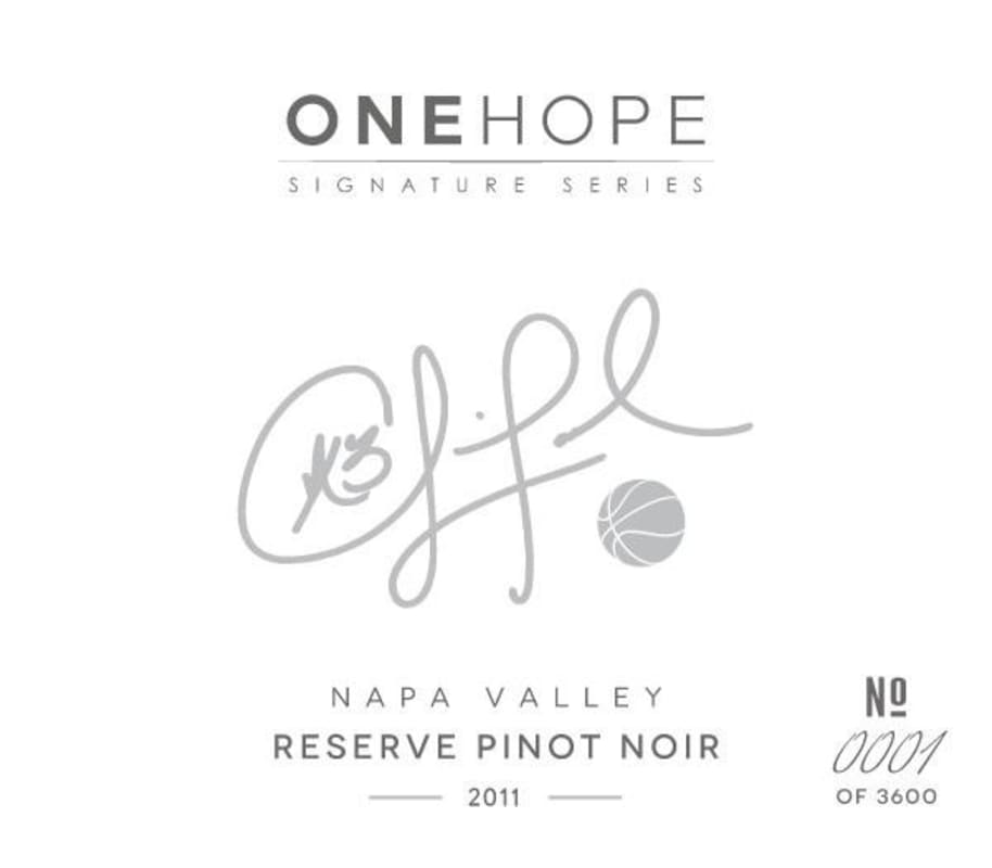 ONEHOPE Signature Series Reserve Pinot Noir 2011 Front Label