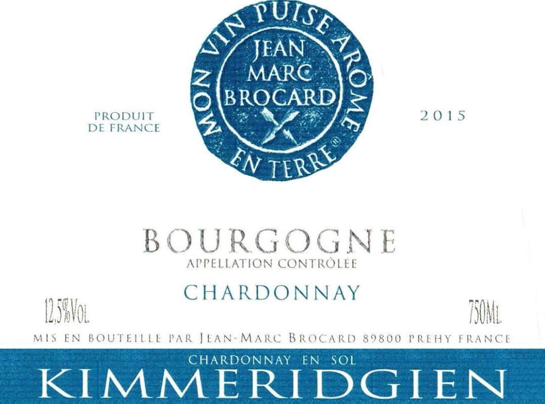 Brocard Bourgogne Kimmeridgien Chardonnay 2015 Front Label