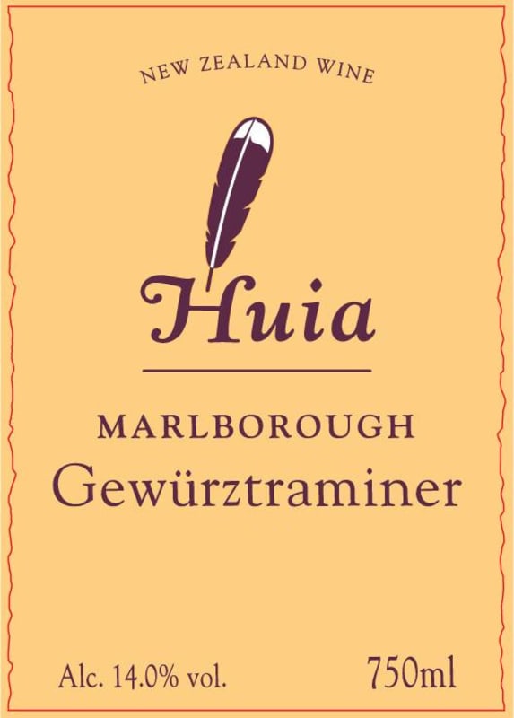 Huia Gewurztraminer 2015 Front Label