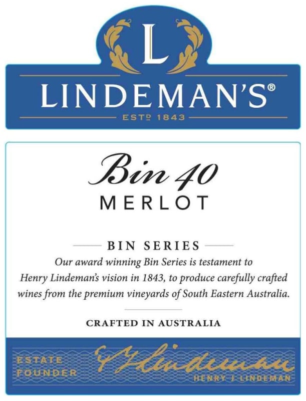 Lindeman’s Bin Series Bin 40 Merlot 2015 Front Label