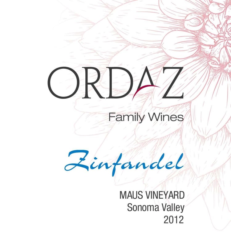 Ordaz Family Wines Maus Vineyard Zinfandel 2012 Front Label