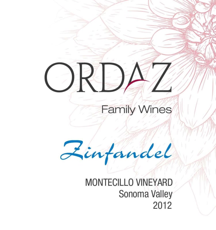 Ordaz Family Wines Montecillo Vineyard Zinfandel 2012 Front Label