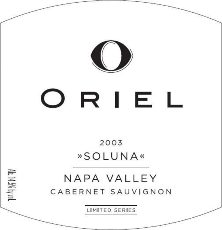 Oriel Wines Soluna Cabernet Sauvignon 2003 Front Label
