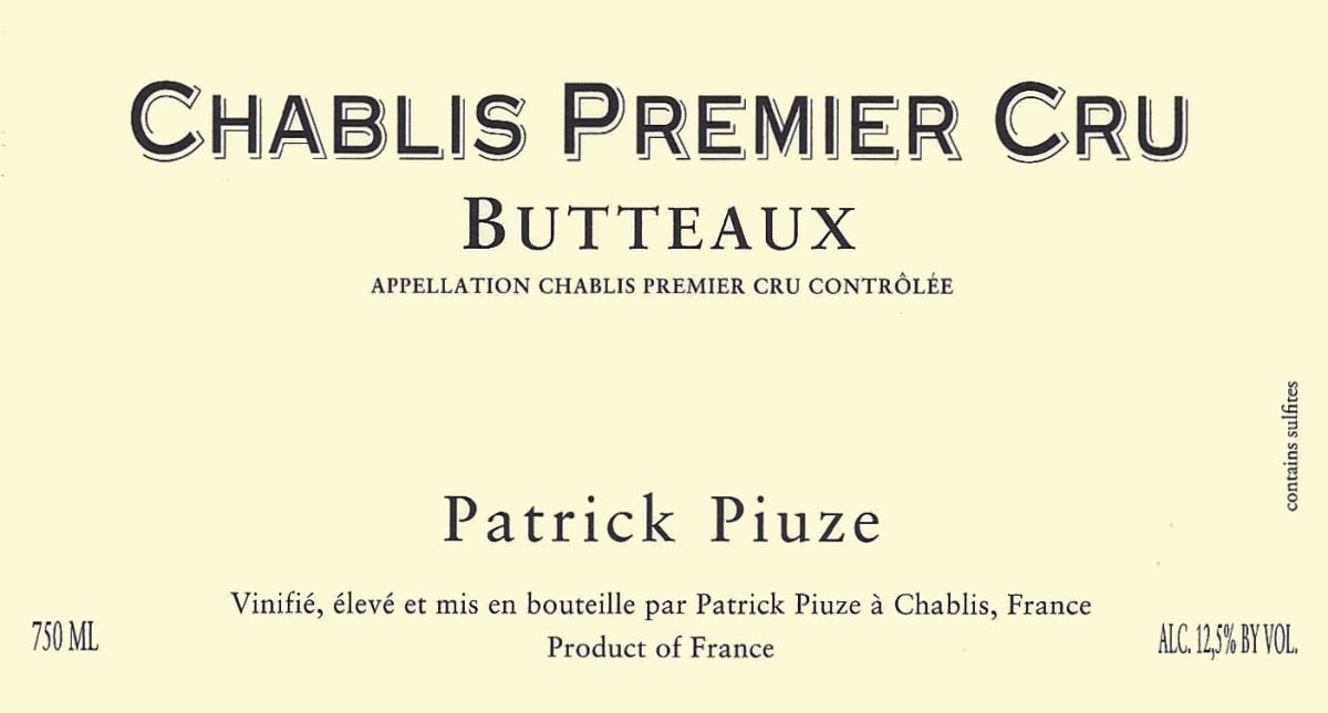 Patrick Piuze Chablis Butteaux Premier Cru 2015 Front Label