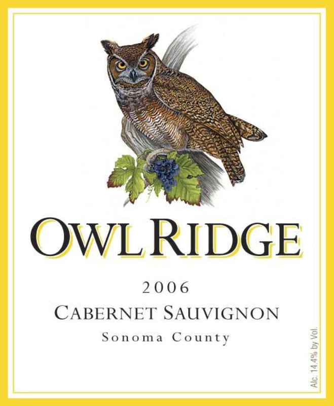 Owl Ridge Wines Cabernet Sauvignon 2006 Front Label