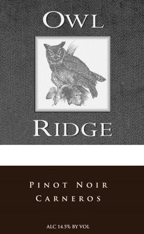 Owl Ridge Wines Pinot Noir 2013 Front Label