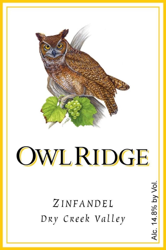 Owl Ridge Wines Zinfandel 2013 Front Label