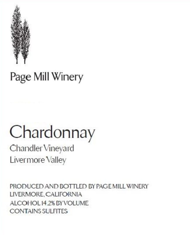 Page Mill Winery Chandler Vineyard Chardonnay 2013 Front Label