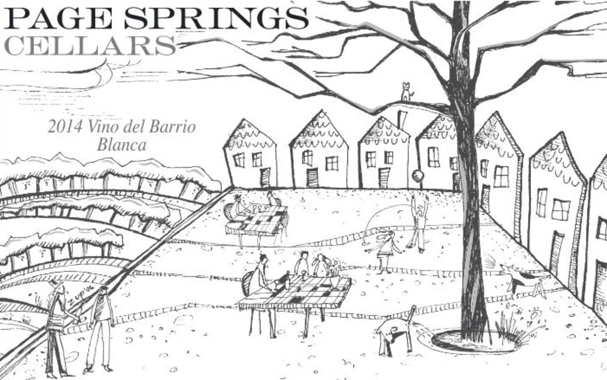 Page Springs Cellars Vino del Barrio Blanca 2014 Front Label