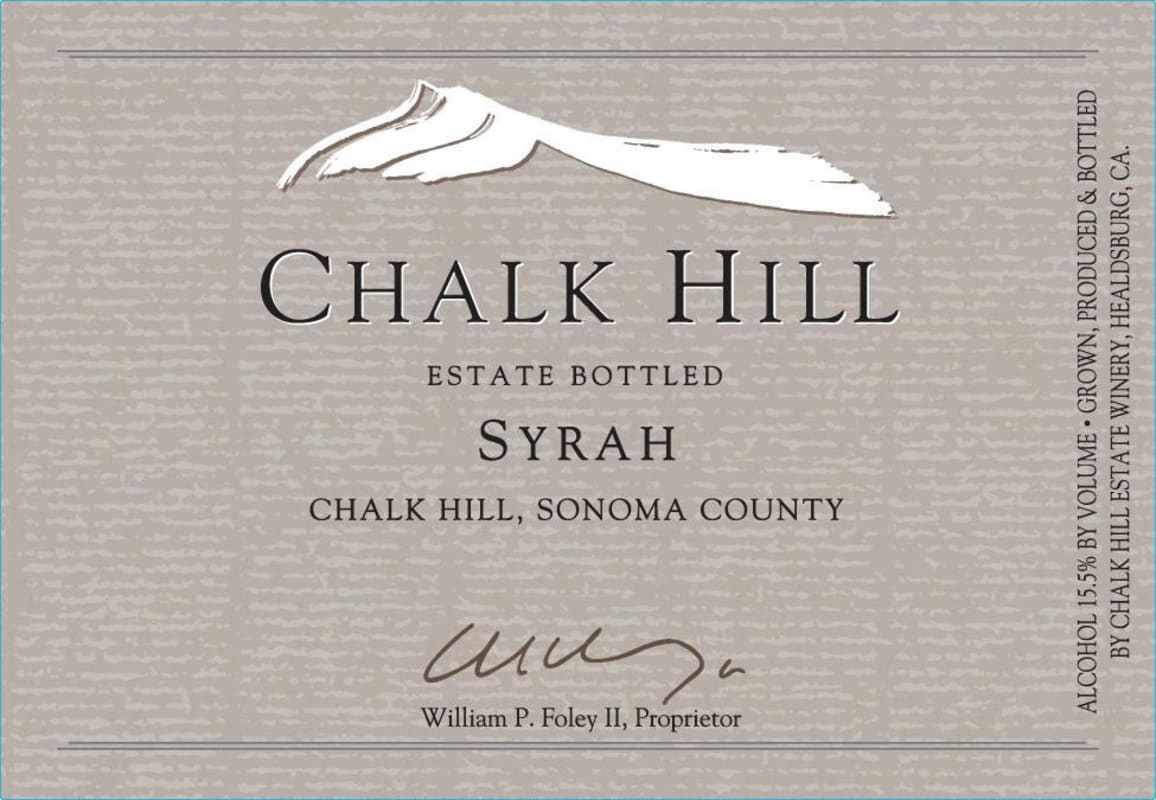 Chalk Hill Estate Syrah 2013 Front Label