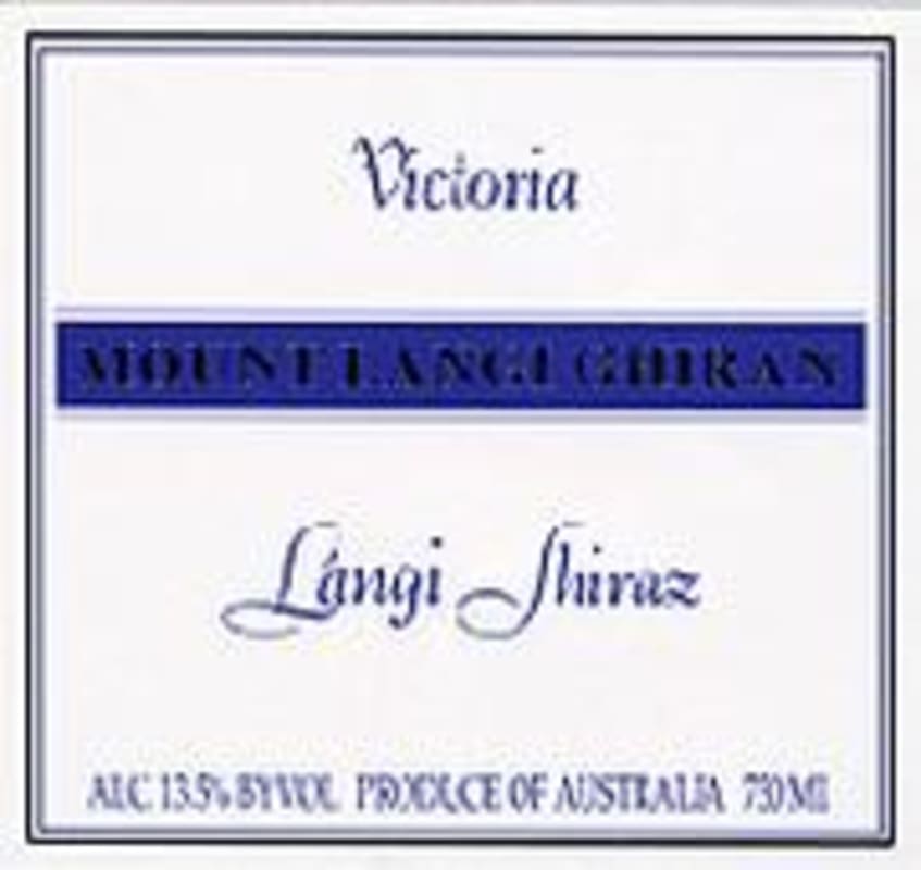 Mount Langi Ghiran Shiraz 1999 Front Label