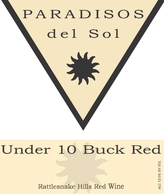 Paradisos del Sol Winery Under 10 Buck Red 2010 Front Label