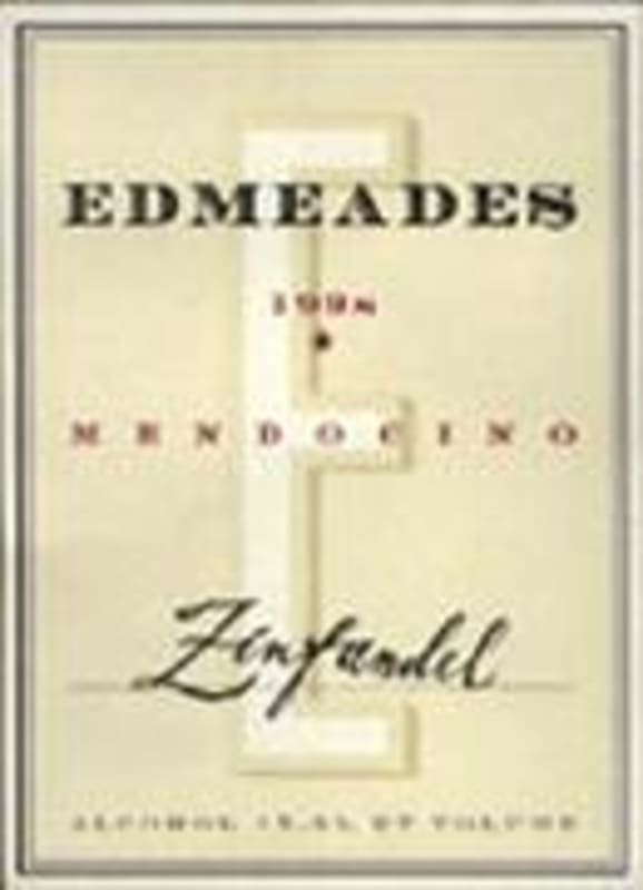 Edmeades Mendocino Zinfandel 1998 Front Label