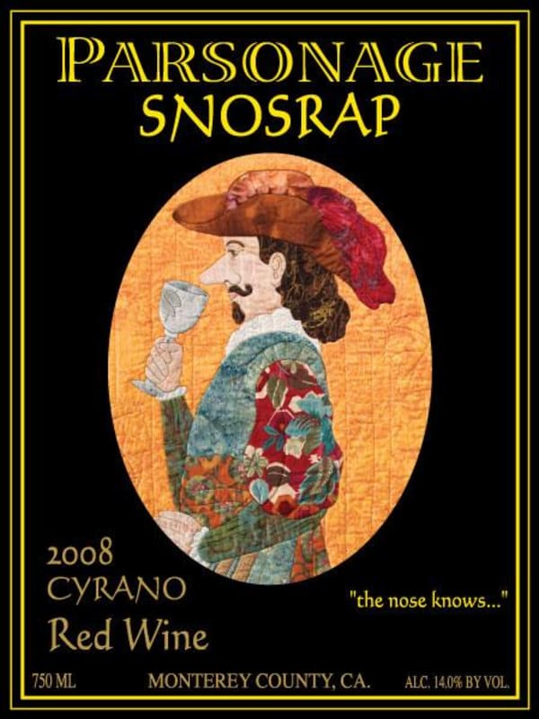 Parsonage Village Vineyard Snosrap Cyrano 2008 Front Label