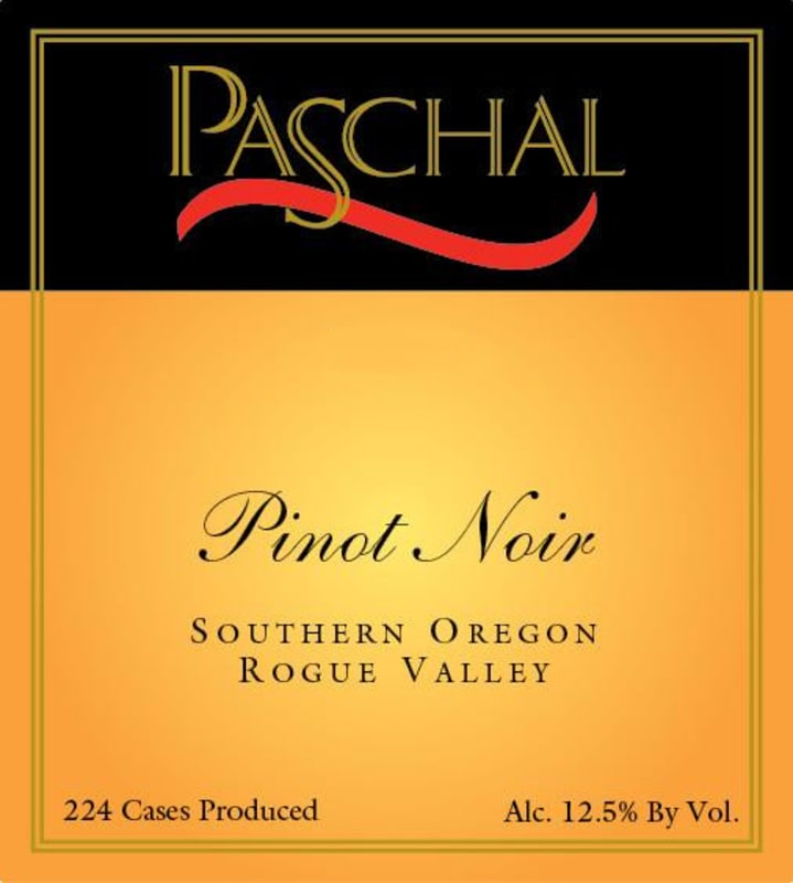 Paschal Winery Pinot Noir 2012 Front Label