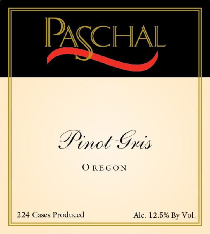 Paschal Winery Pinot Gris 2014 Front Label