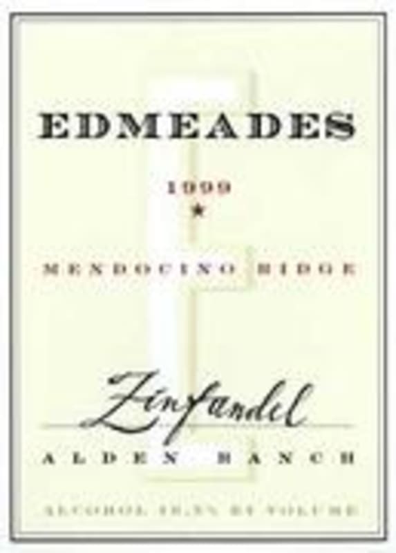 Edmeades Alden Ranch Zinfandel 2000 Front Label