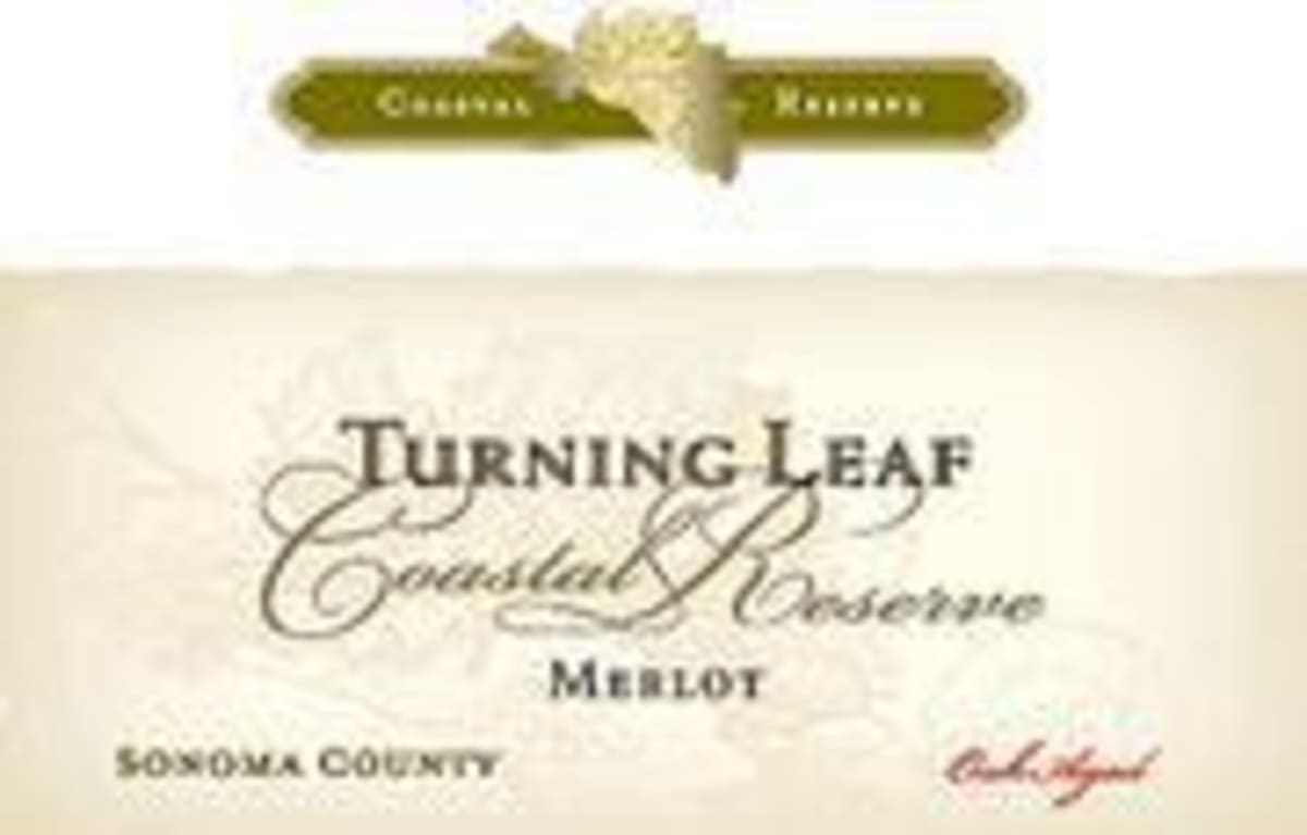 Turning Leaf Coastal Reserve Merlot 2000 Front Label