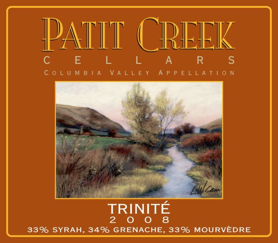 Patit Creek Cellars Trinite Syrah Grenache Mourvedre 2008 Front Label