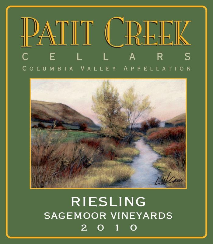 Patit Creek Cellars Sagemoor Vineyard Riesling 2010 Front Label