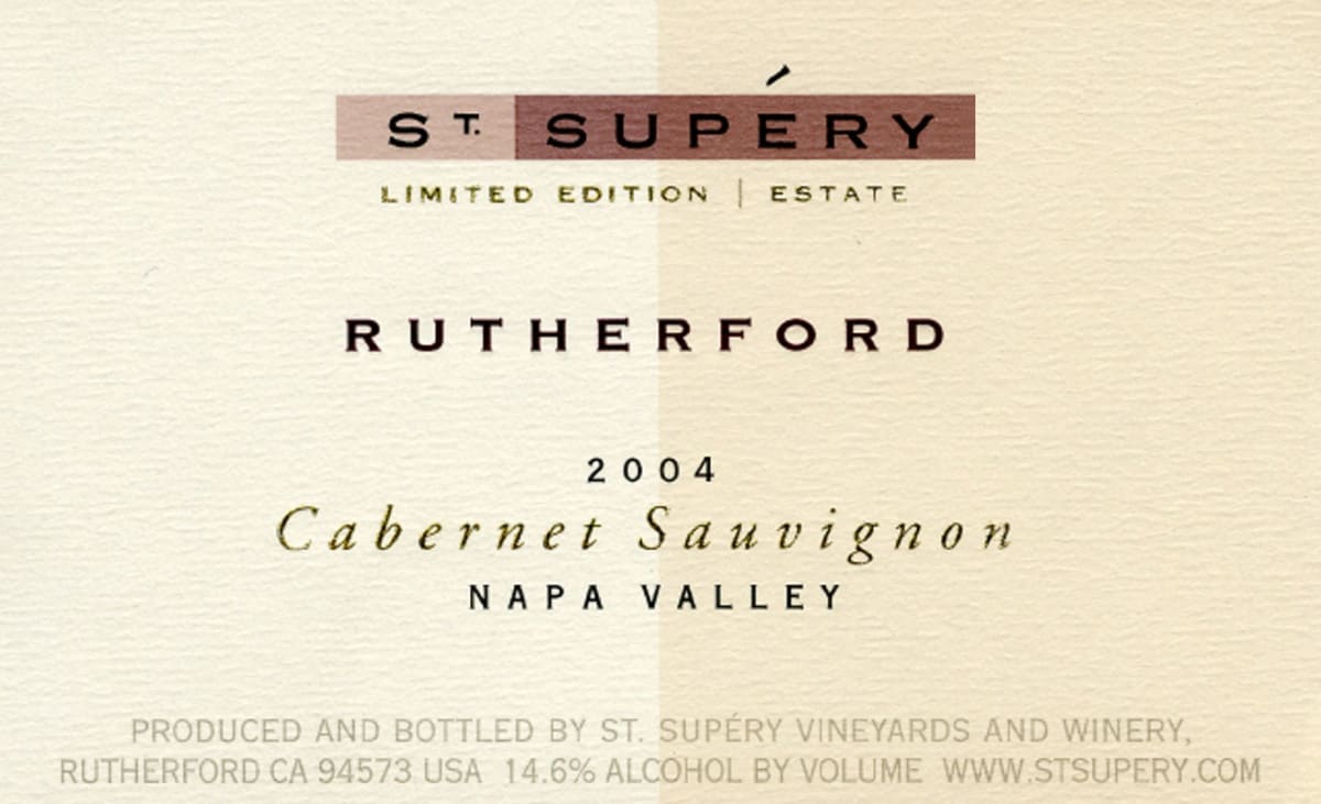 St. Supery Rutherford Cabernet Sauvignon 2004 Front Label