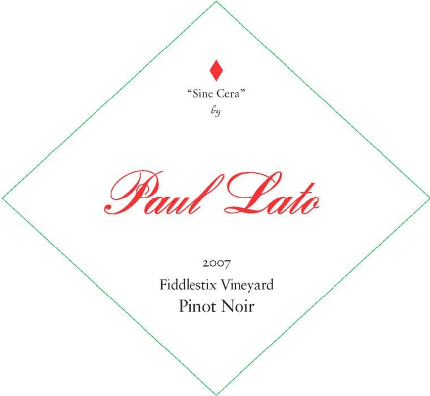 Paul Lato Sine Cera Fiddlestix Pinot Noir 2007 Front Label