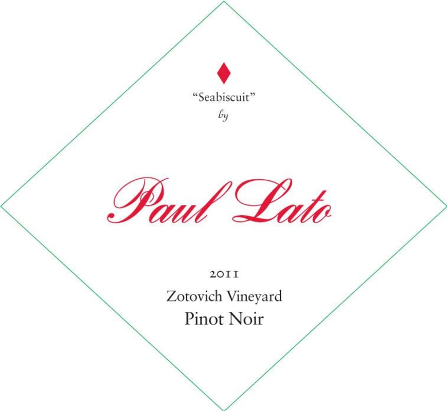 Paul Lato Seabiscuit Zotovich Vineyard Pinot Noir 2011 Front Label