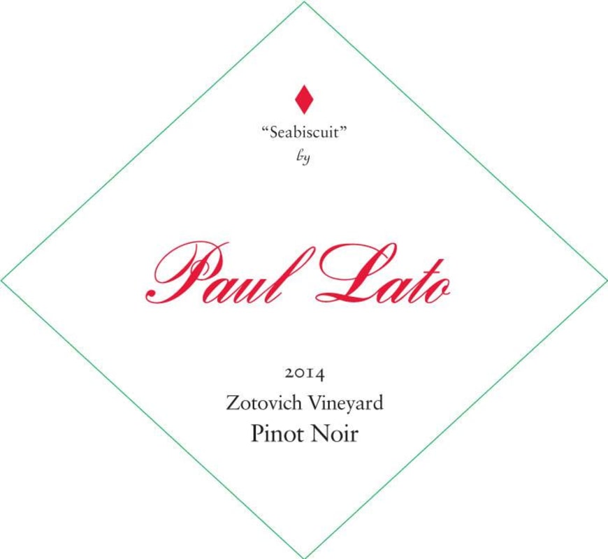 Paul Lato Seabiscuit Zotovich Vineyard Pinot Noir 2014 Front Label