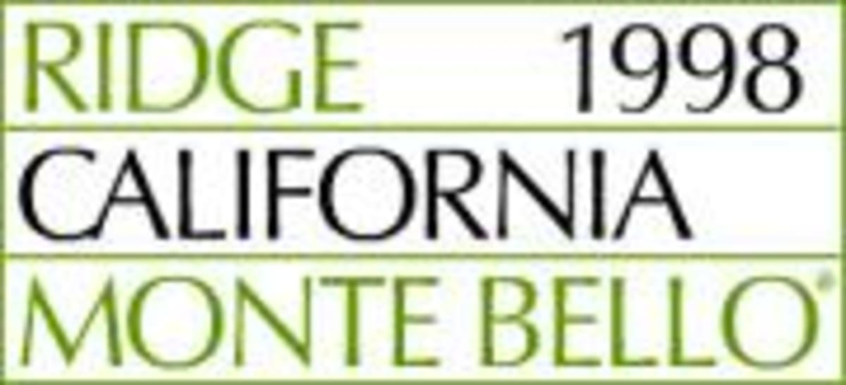Ridge Monte Bello (375ML half-bottle) 1998 Front Label