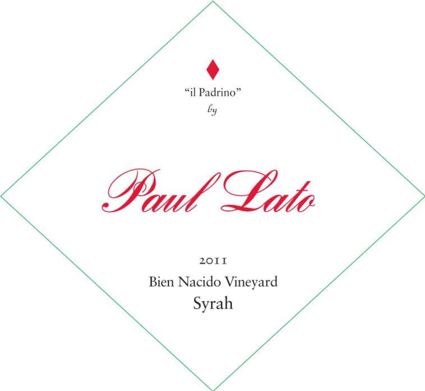 Paul Lato Il Padrino Bien Nacido Vineyard Syrah 2011 Front Label