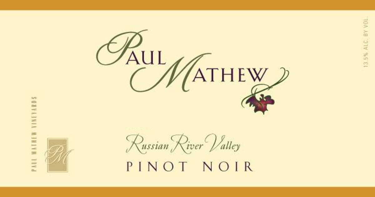 Paul Mathew Vineyards Pinot Noir 2013 Front Label