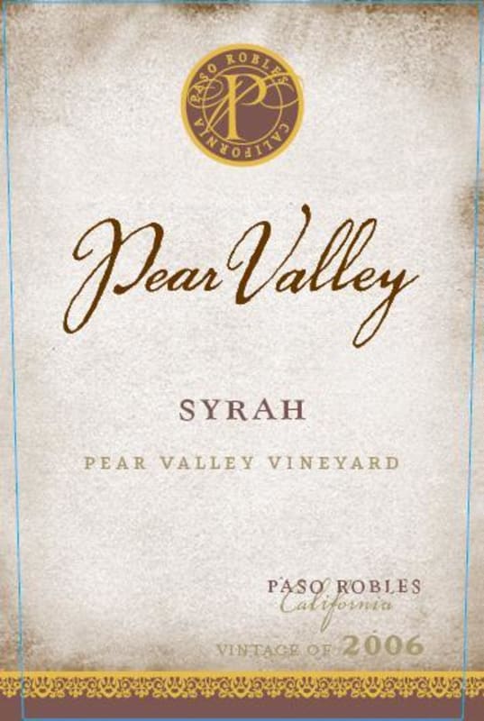 Pear Valley Syrah 2006 Front Label