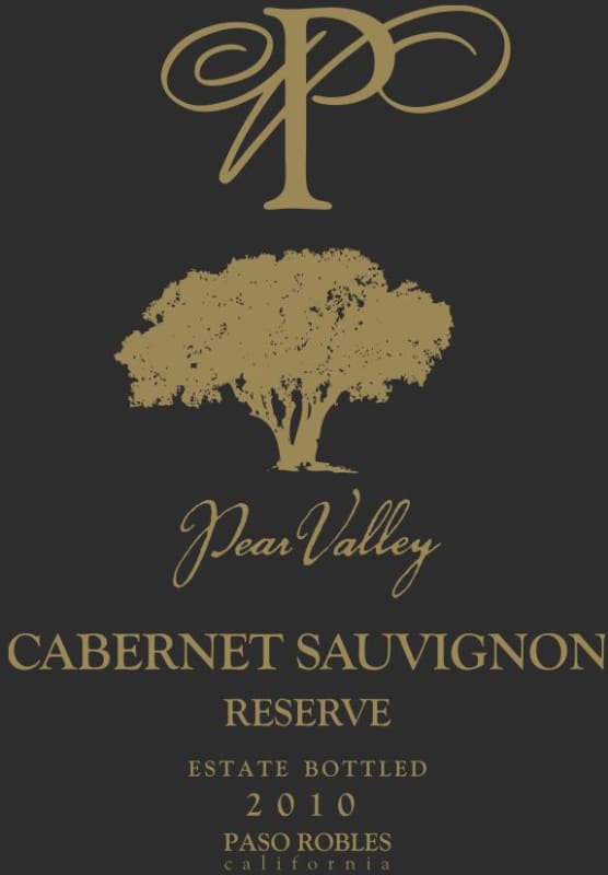 Pear Valley Reserve Cabernet Sauvignon 2010 Front Label