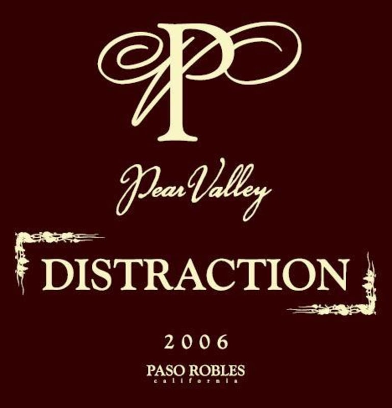 Pear Valley Distraction 2006 Front Label