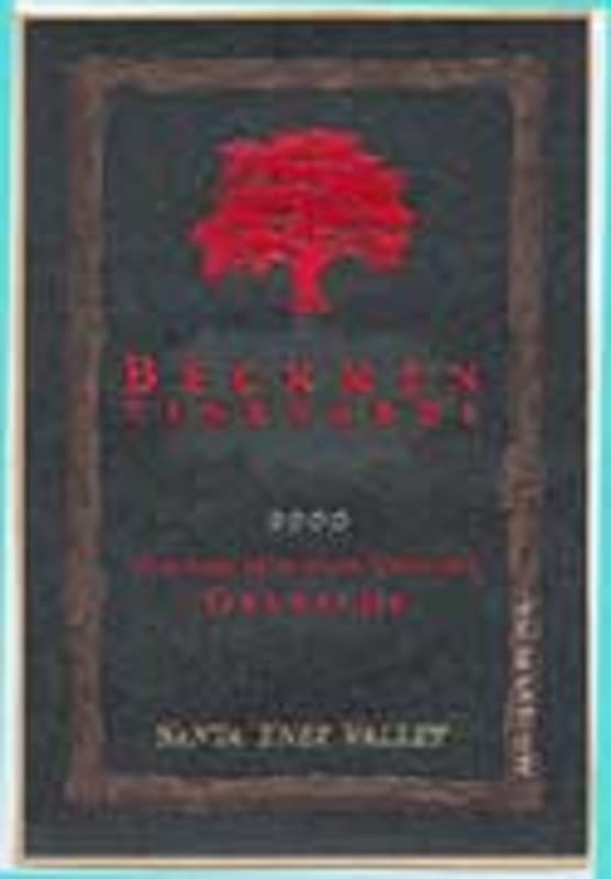 Beckmen Purisima Mountain Vineyard Grenache 2000 Front Label